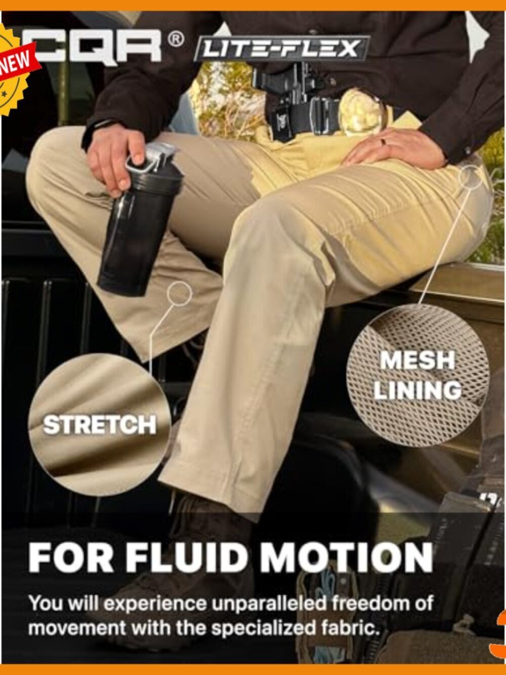 Women's Flex Stretch Tactical Work Pants, Water Resistant, Cargo Pockets - Picture 7 of 7